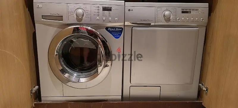 separate LG washer and LG dryer 7 kg , used in good condition