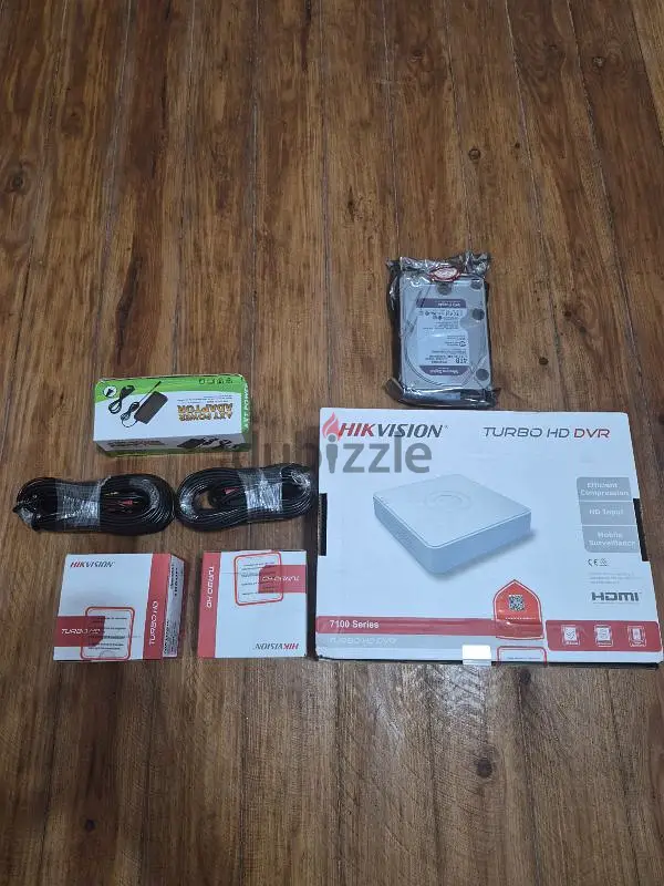 طقم كاميرات مراقبه مع هارد ٤ تيرا جديد Hikvision & Western Digital