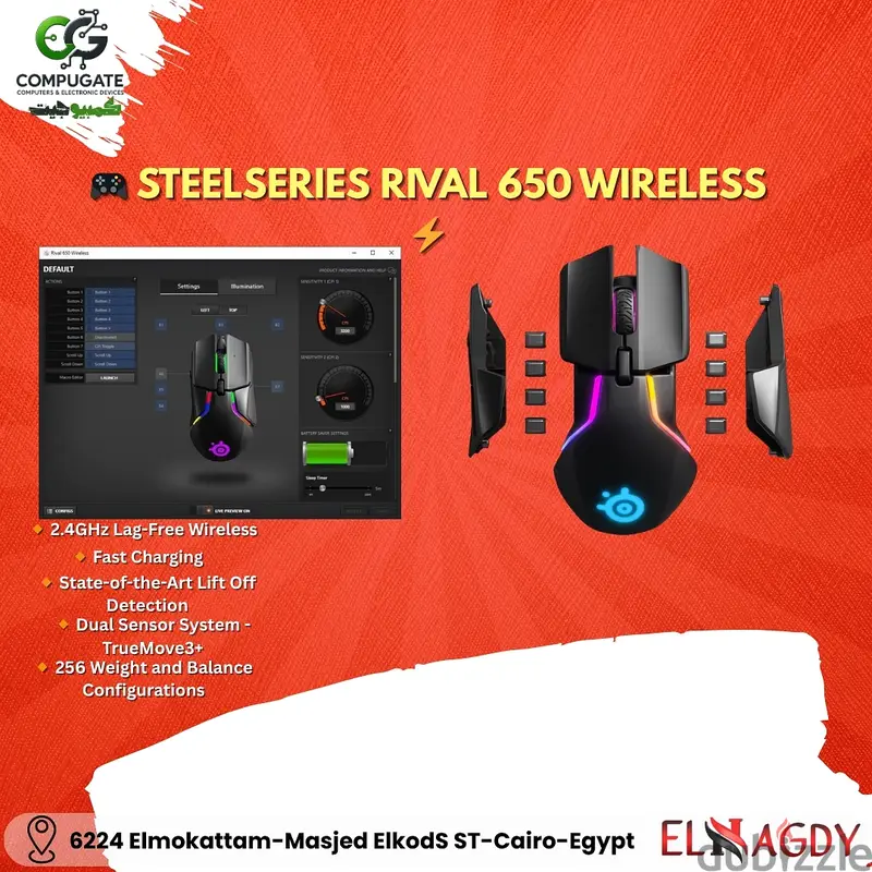 ماوس جيمنج وايرلس STEELSERIES RIVAL 650 - أداء احترافي للاعبين