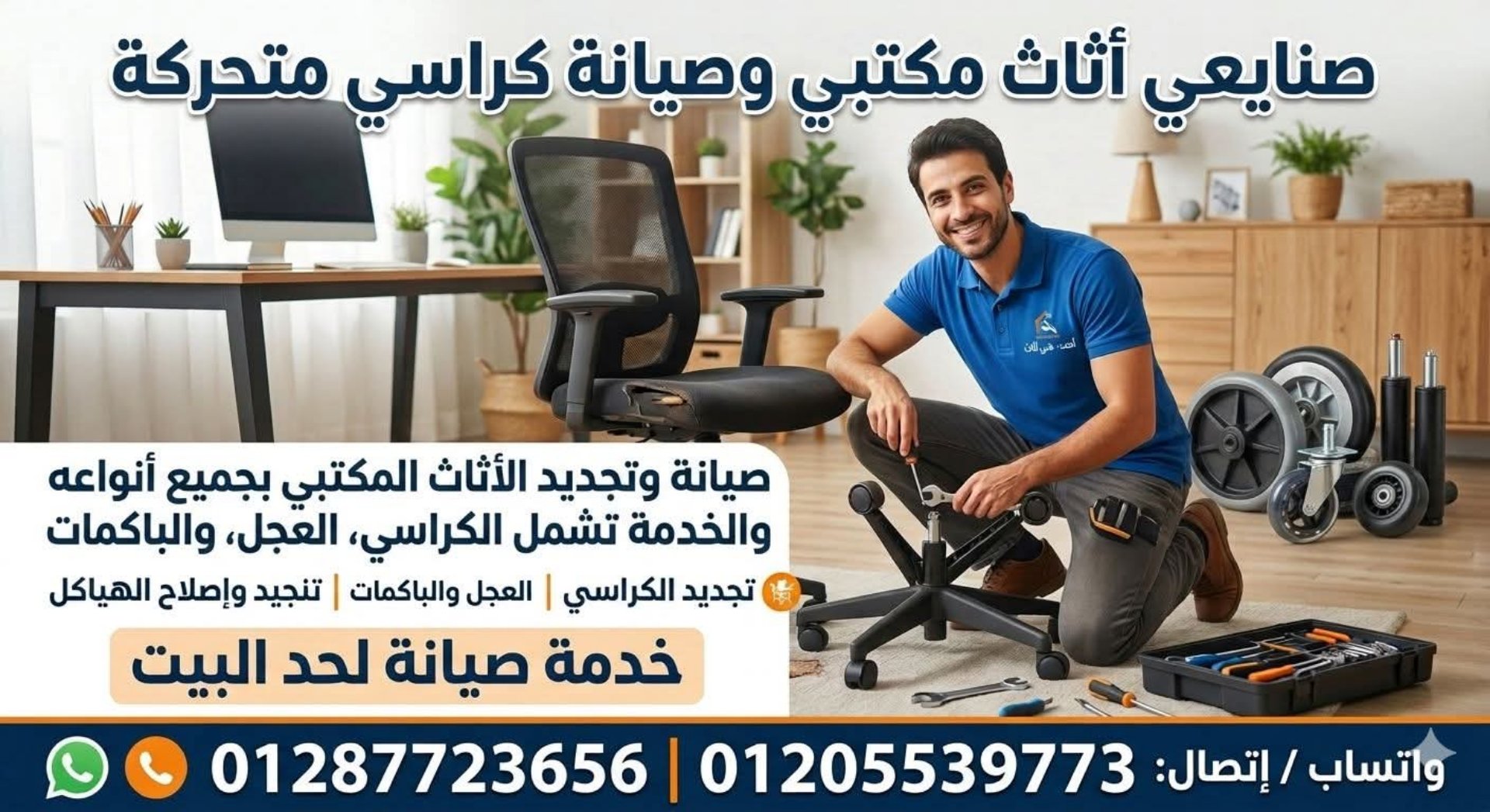 صيانة وإصلاح جميع أنواع كراسي المكتب - خدمة منزلية في سوهاج
