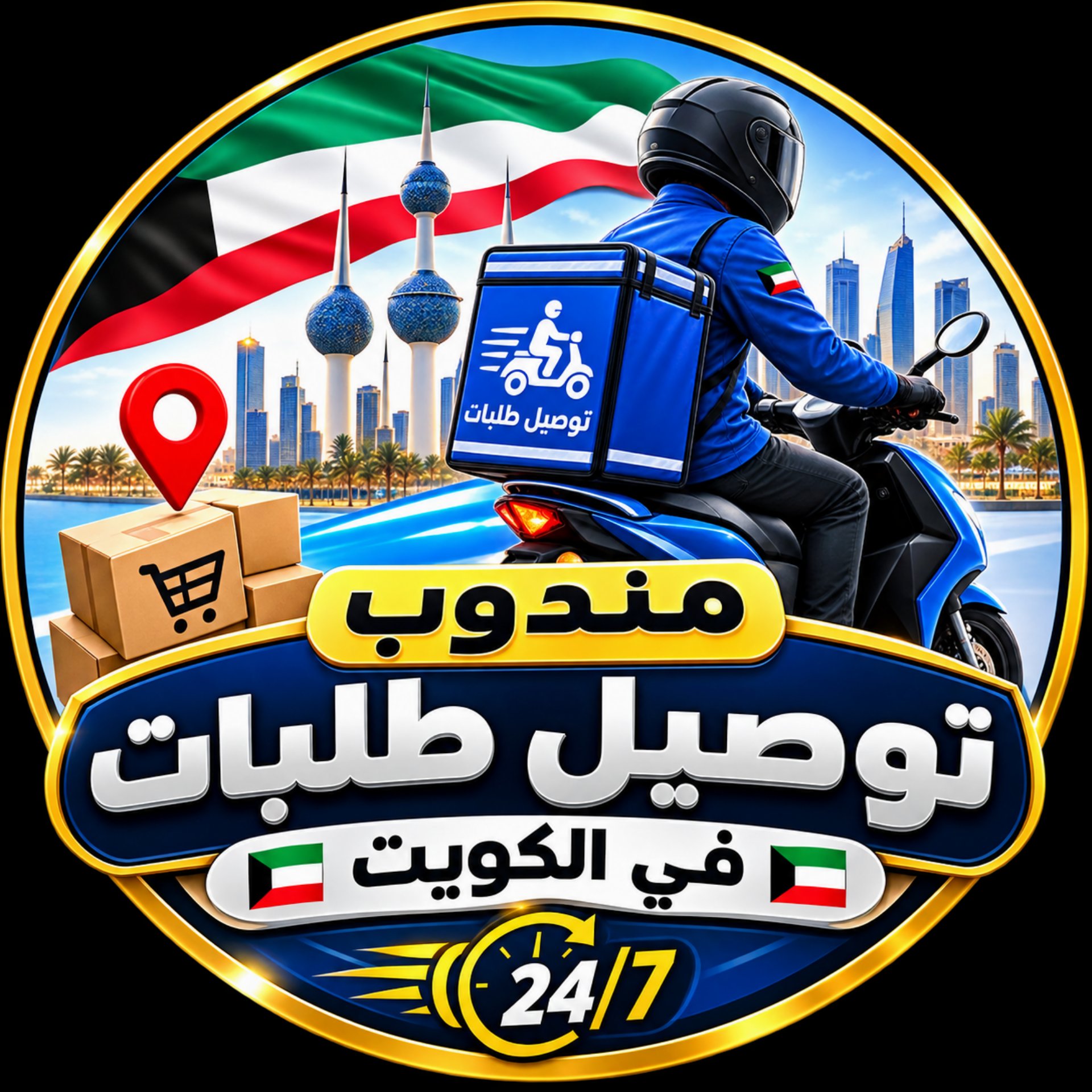 مندوب توصيل طلبات بالكويت - خدمة توصيل سريعة وآمنة 24/7