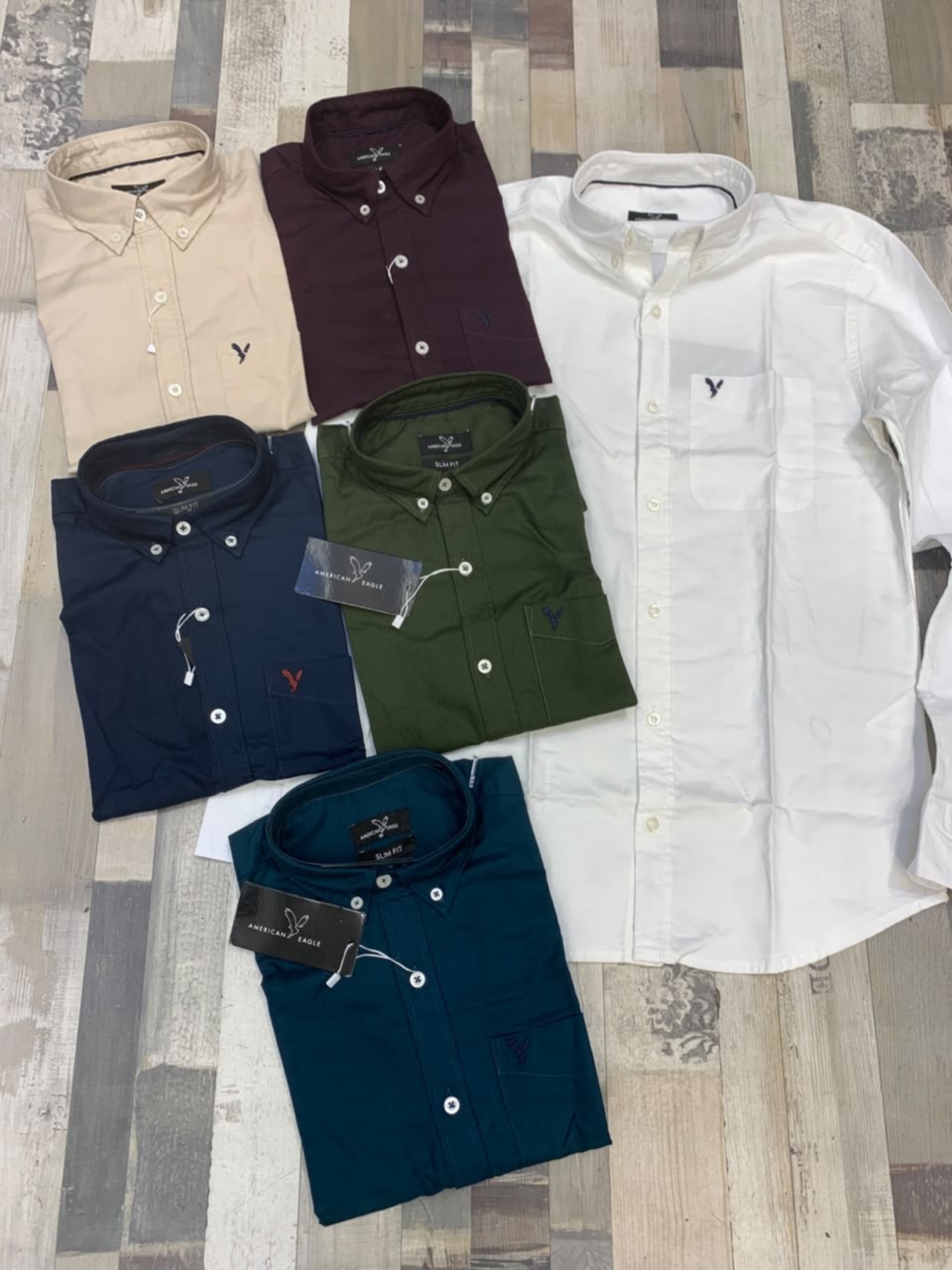 قميص رجالي قطن slim fit - American Eagle - مقاس 3XL - جديد