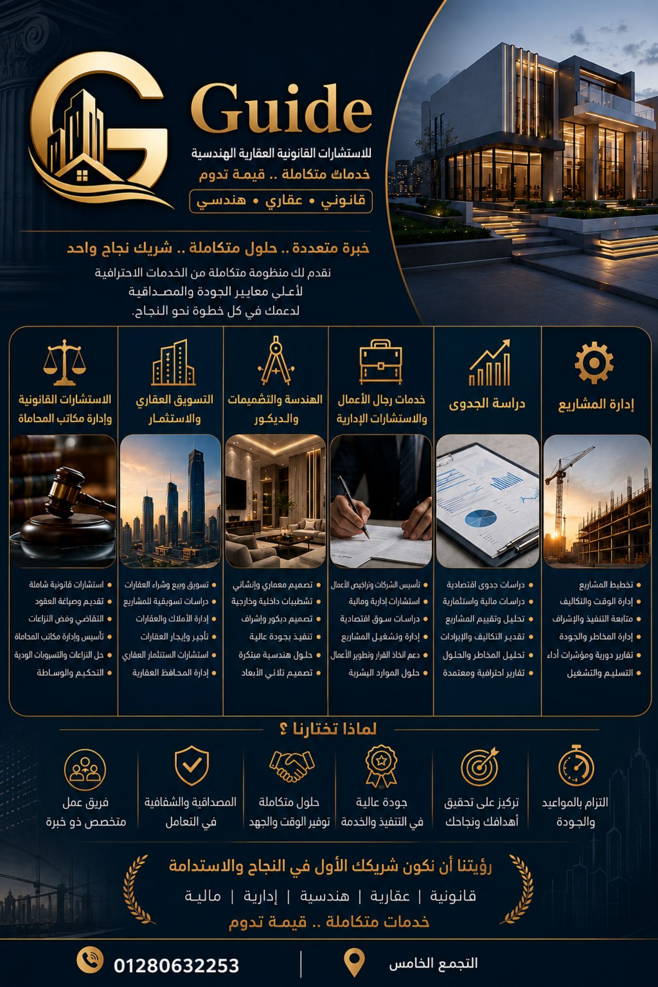 مؤسسة GUIDE للاستشارات المتكاملة: قانونية، عقارية، هندسية، اقتصادية وإدارية في القاهرة