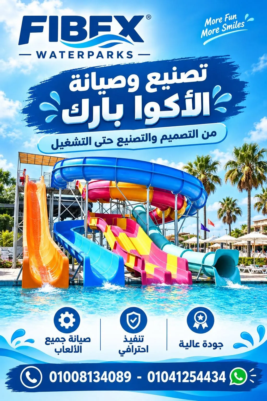 فيبكس للالعاب المائيه اكوابارك فيبرجلاس