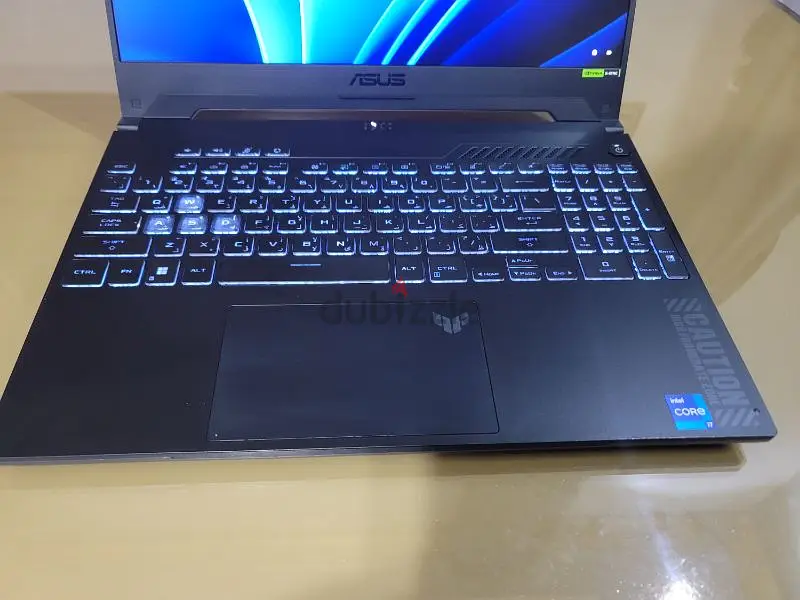 لابتوب ASUS TUF A15 RTX 4050 بمعالج i7 الجيل 13، بحالة ممتازة وضمان متبقي